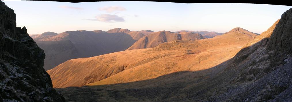 View from the pass between Scafell and Scafell Pike
