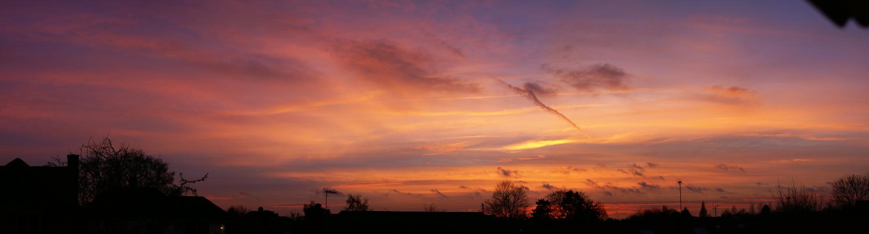 Sunset, taken from an upstairs window in Cambridge