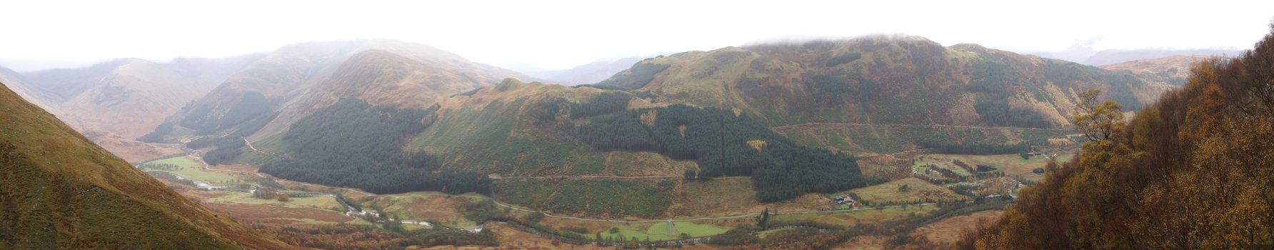 Glen Nevis, with the youth hostel on the far right