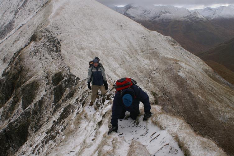 Struggling up Stob Choire a' Mhail