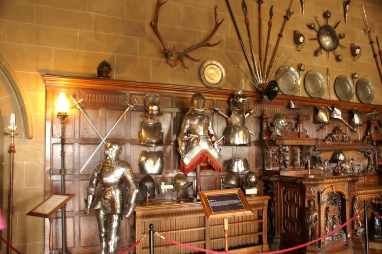 Inside the great hall - a collection of armour