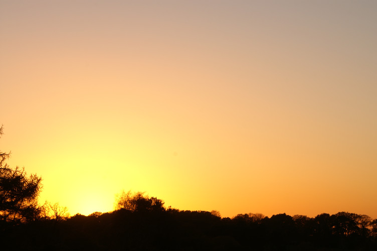 The sun is just below the horizon