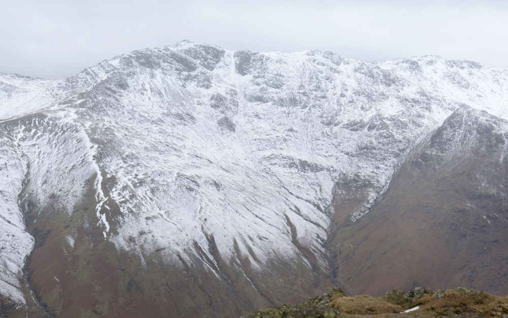 Bow Fell, and our route from the previous day Bow Fell, and our route from the previous day