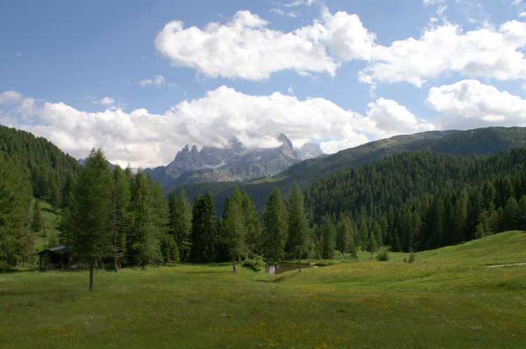 View of Focobon from Rifugio Flora Alpina
